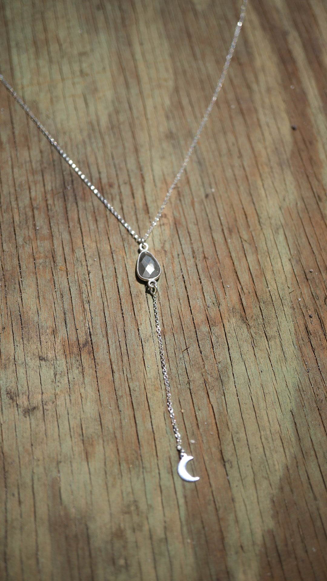Pyrite Sterling Silver Y Style Lariat Necklace