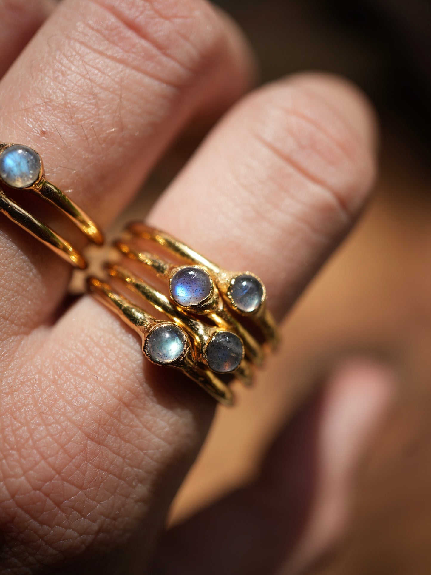 Gold Labradorite Flashy Ring