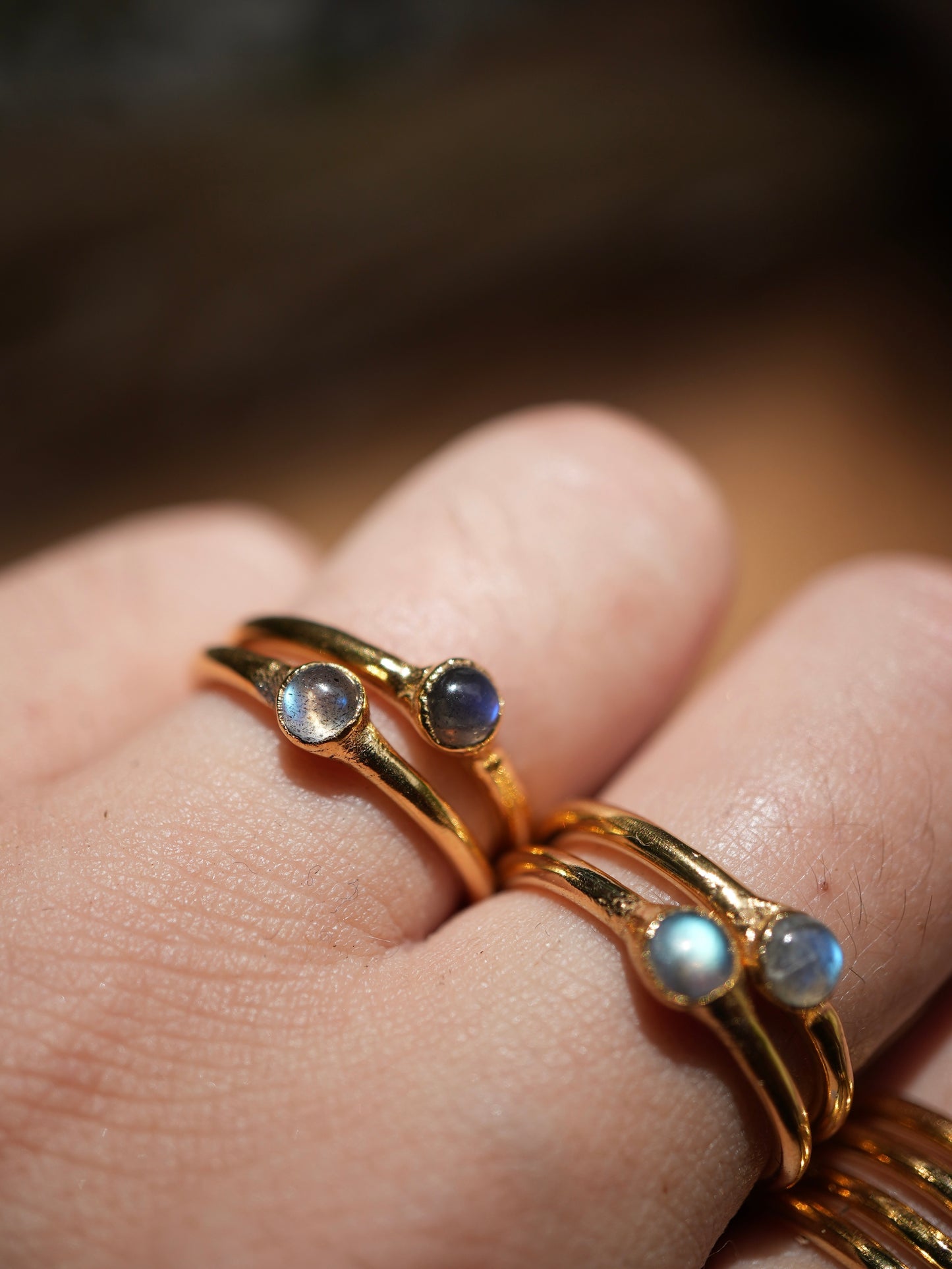 Gold Labradorite Flashy Ring