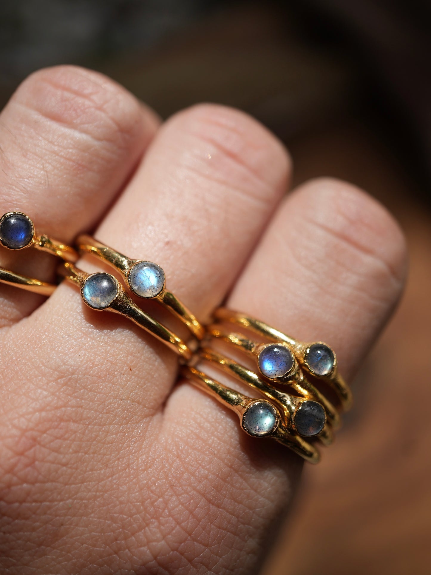 Gold Labradorite Flashy Ring