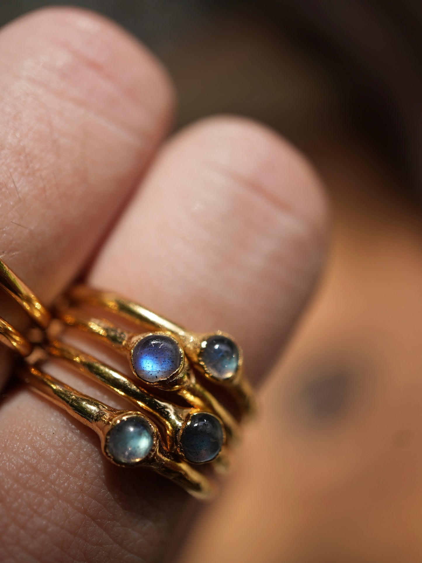 Gold Labradorite Flashy Ring