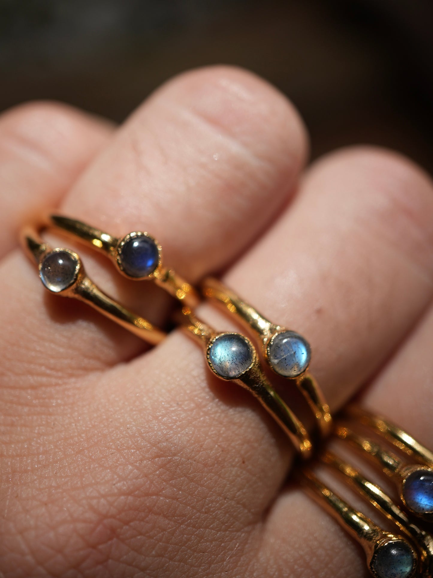 Gold Labradorite Flashy Ring