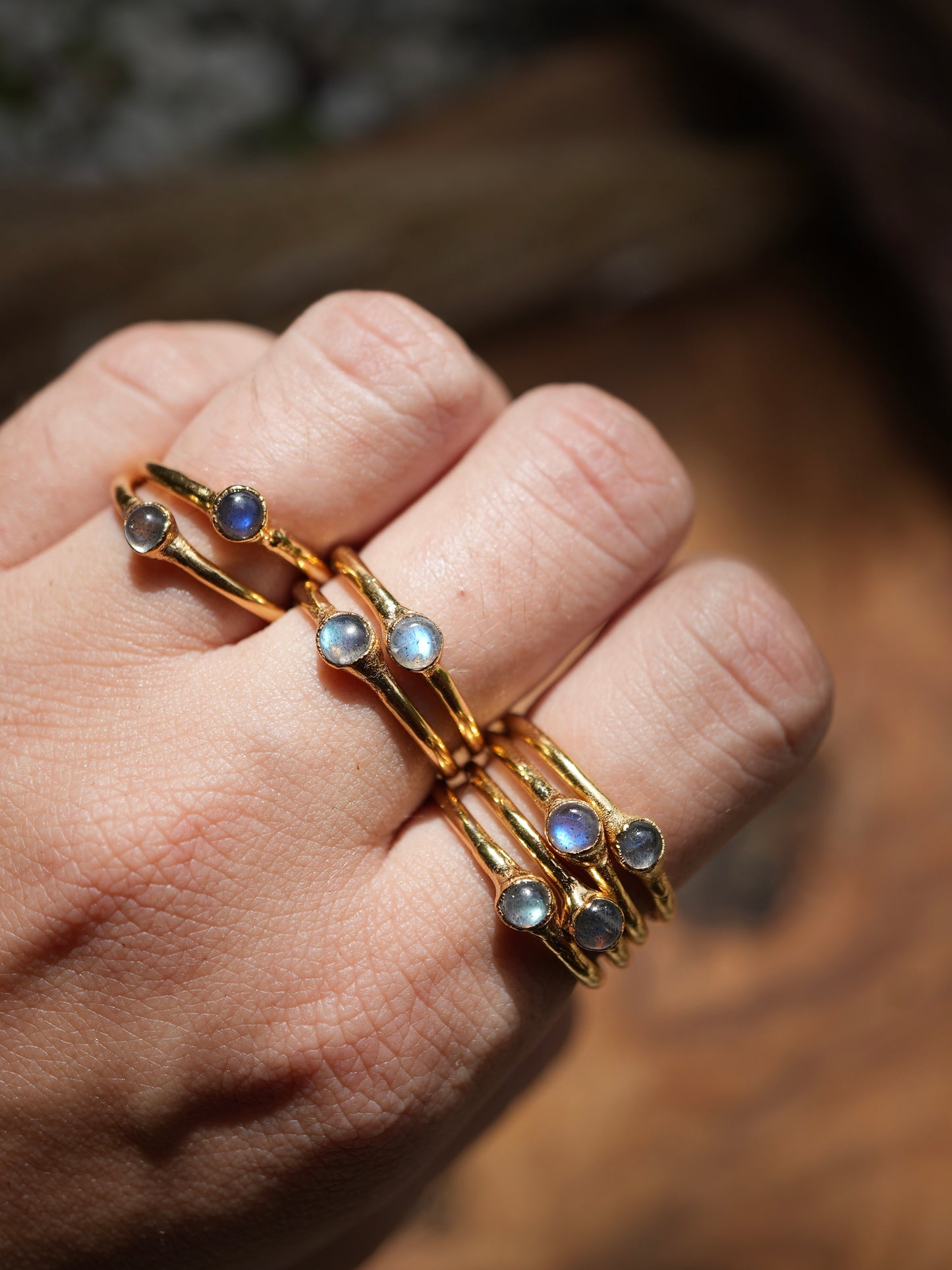 Gold Labradorite Flashy Ring