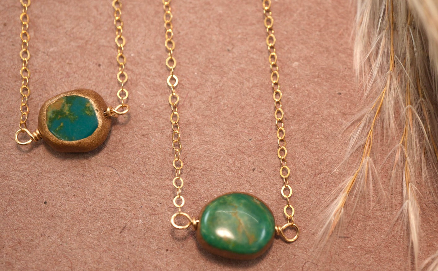 14K Gold Filled Natural Turquoise Necklace || December Birthstone || December Necklace || Gold Filled Everyday Necklace