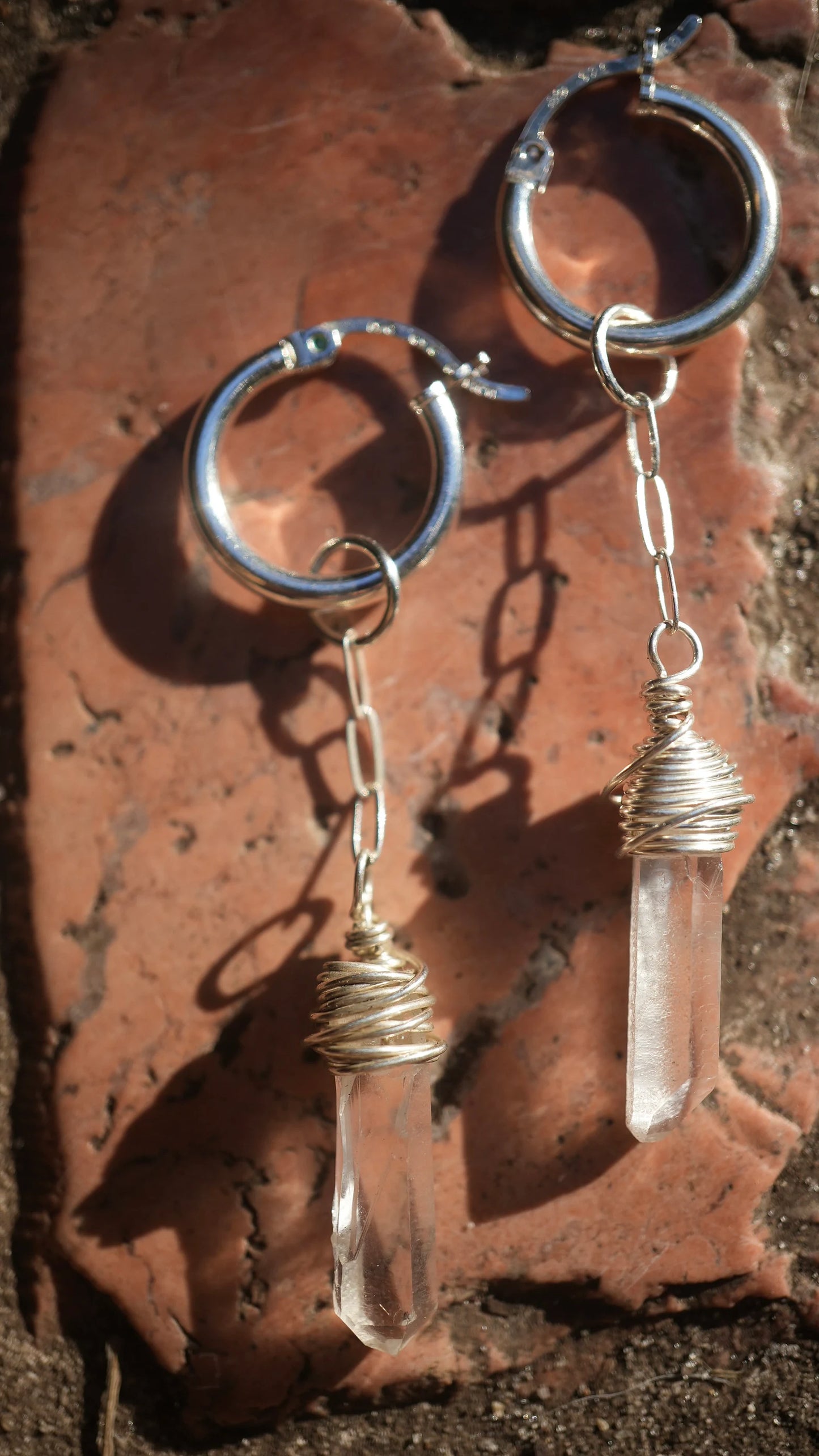 Starlight Huggers Small || 925 Sterling Silver Clear Quartz Hoops ||Everyday Crystal Earrings || Bridal Earrings || Bridal Jewelry || Silver