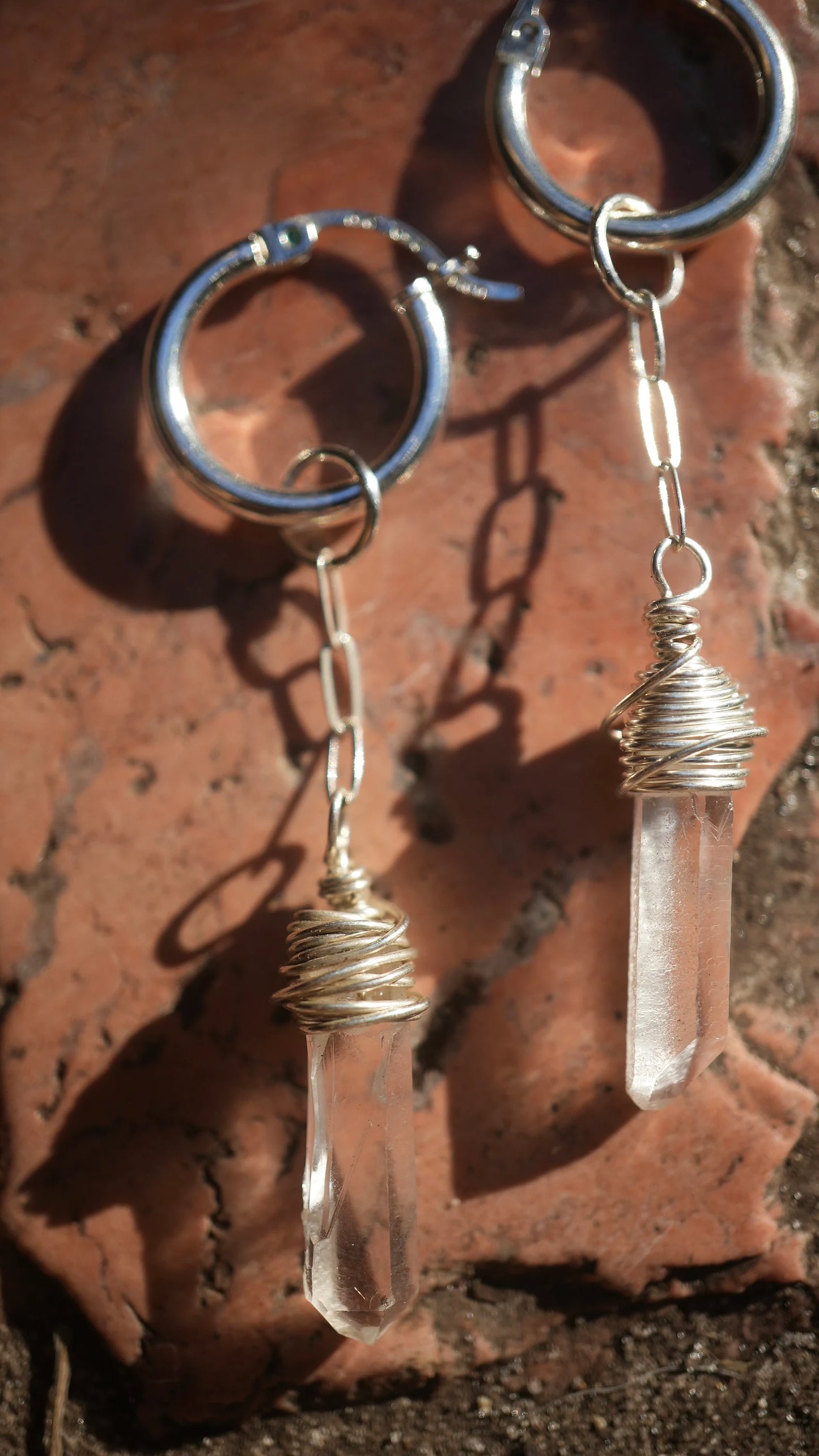 Starlight Huggers Small || 925 Sterling Silver Clear Quartz Hoops ||Everyday Crystal Earrings || Bridal Earrings || Bridal Jewelry || Silver
