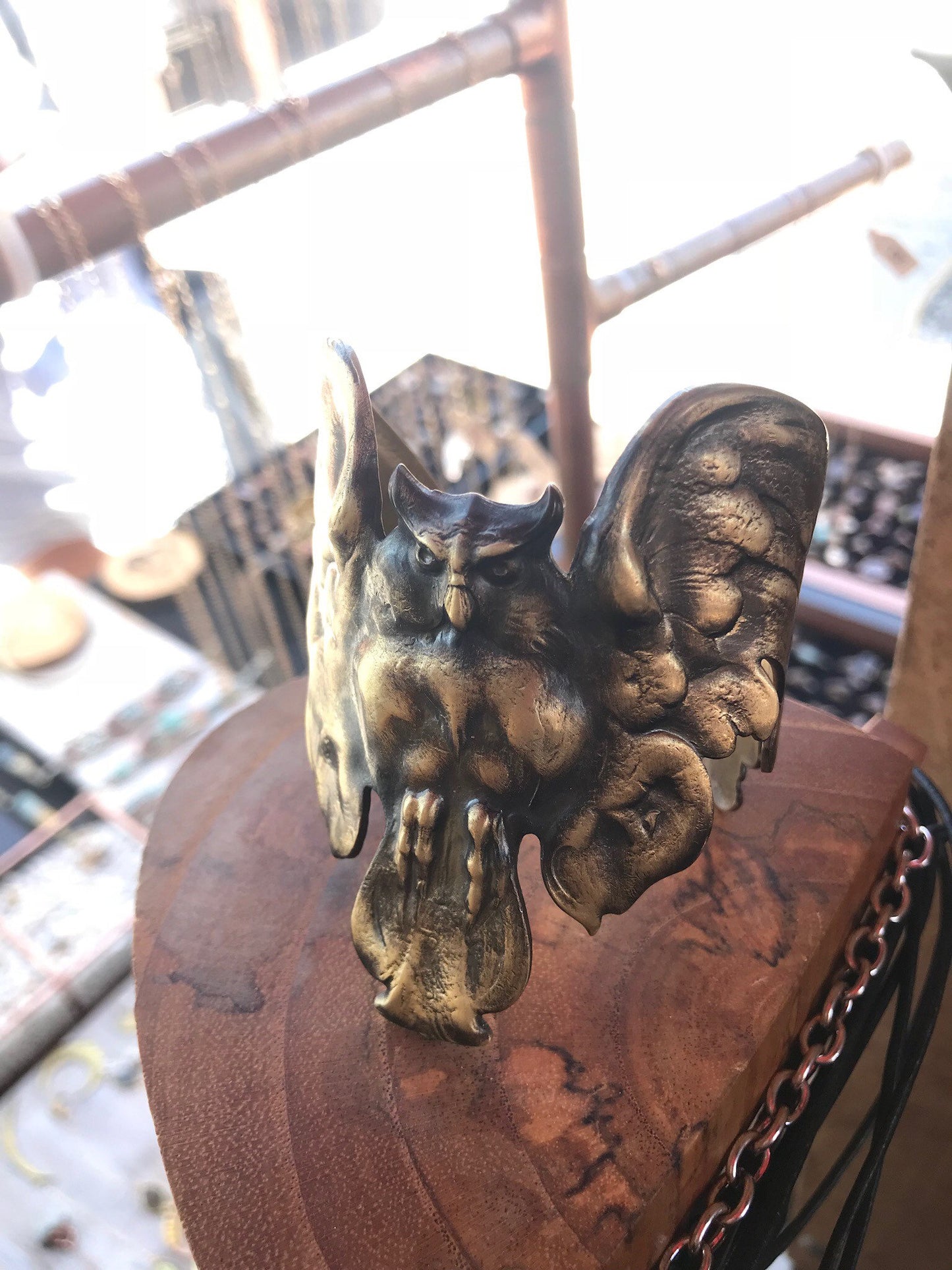 Copper Gargoyle Owl Cuff