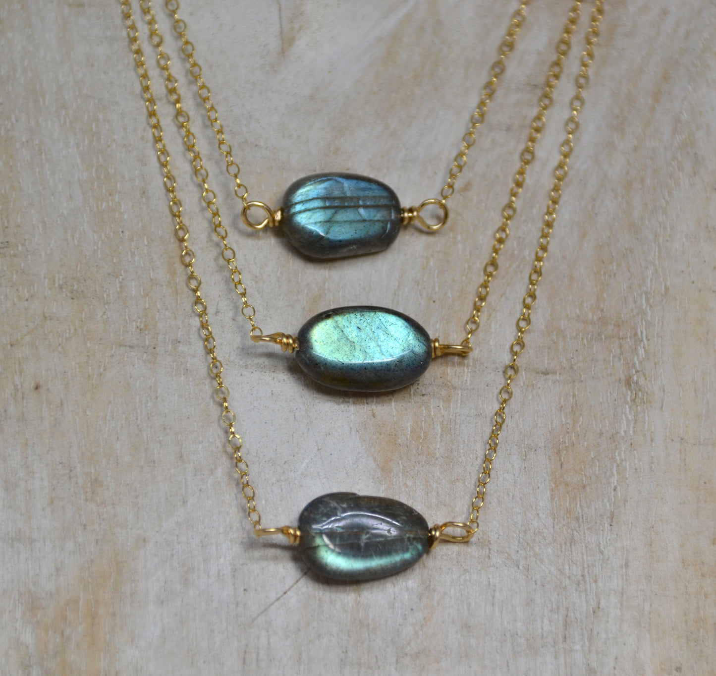Gold Filled Faceted Labradorite Necklace