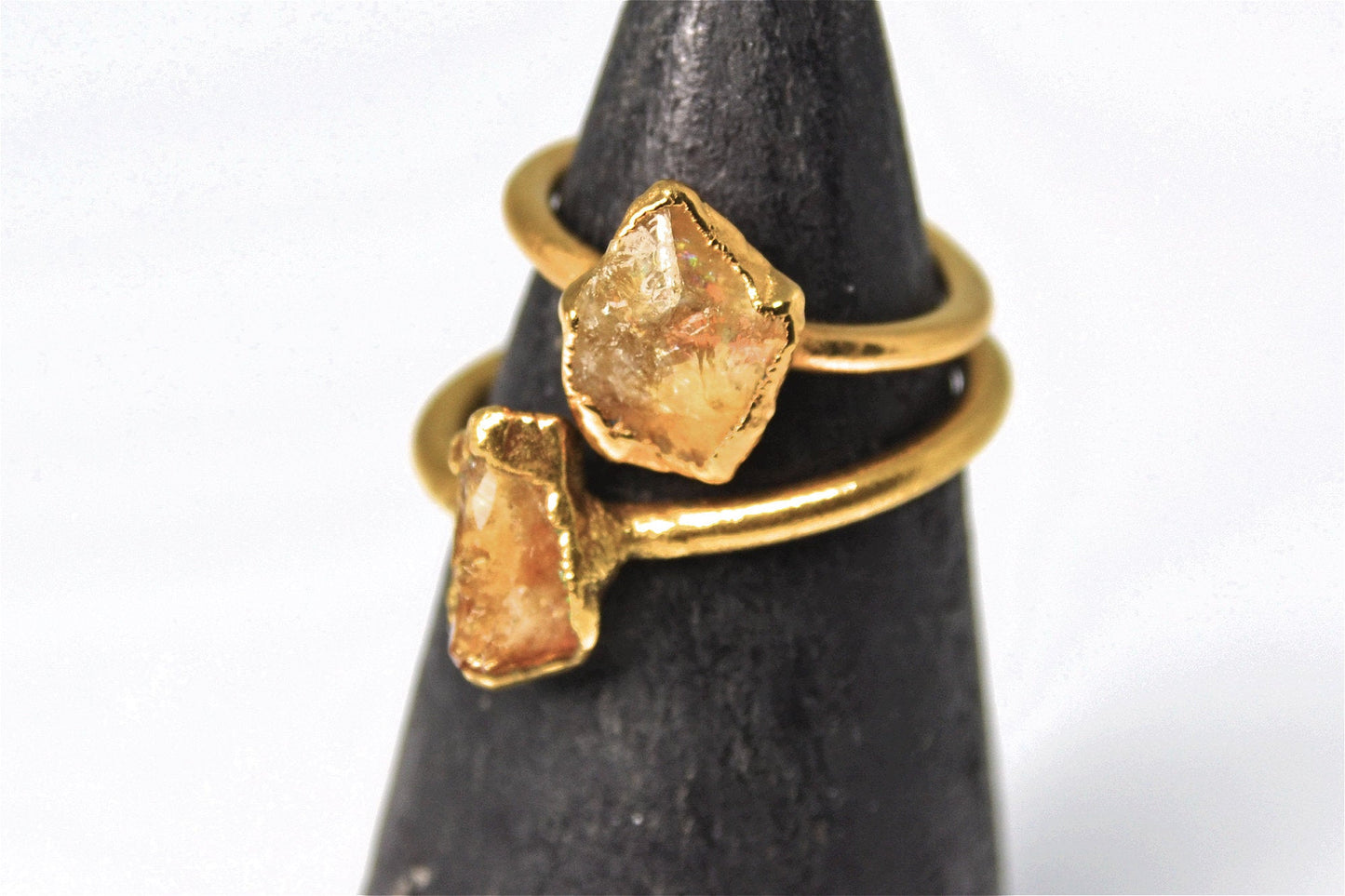 Gold Raw Citrine Ring || November Birthstone