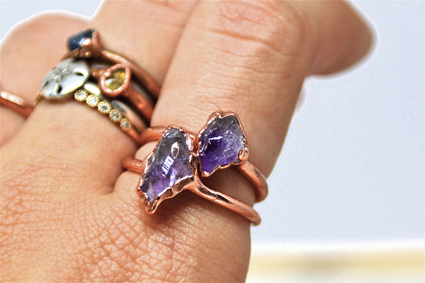 Raw Amethyst Ring| February Birthstone | Raw Stone Ring