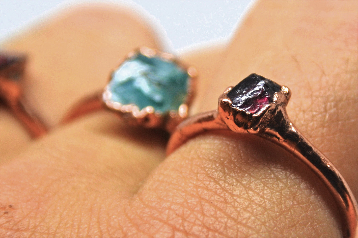 Raw Copper Garnet Ring| Raw Garnet Ring| Garnet Ring| January Ring|