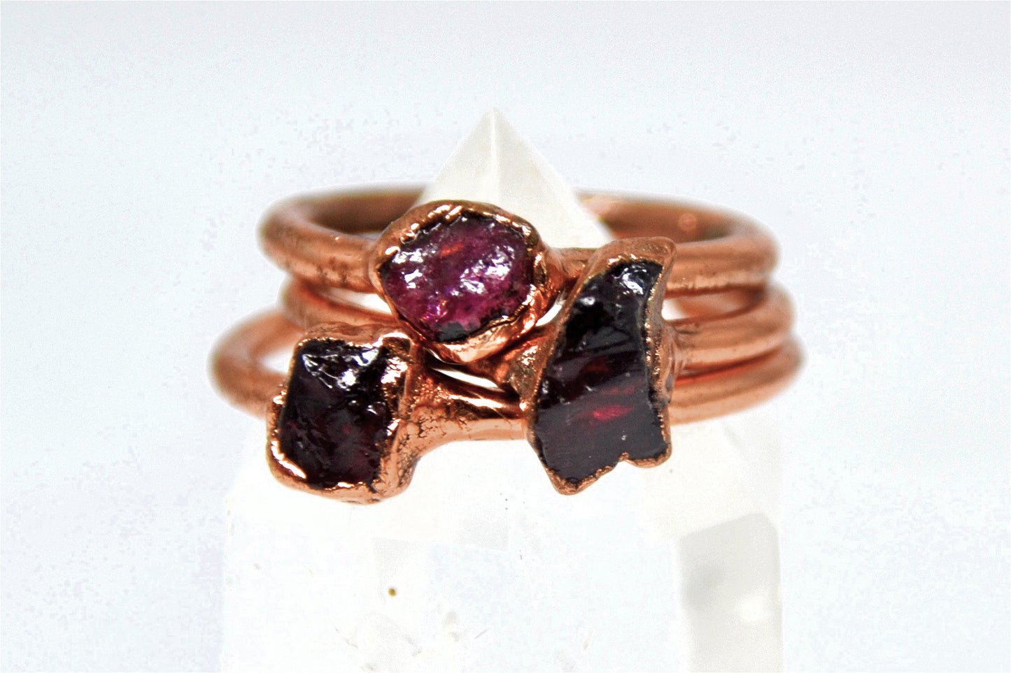 Raw Copper Garnet Ring| Raw Garnet Ring| Garnet Ring| January Ring|