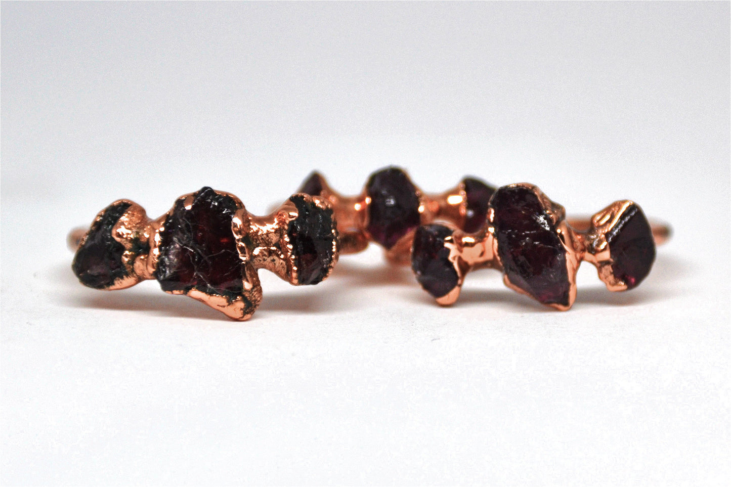Multi-Stone Garnet Ring| Raw Garnet Ring January Birthstone Ring|