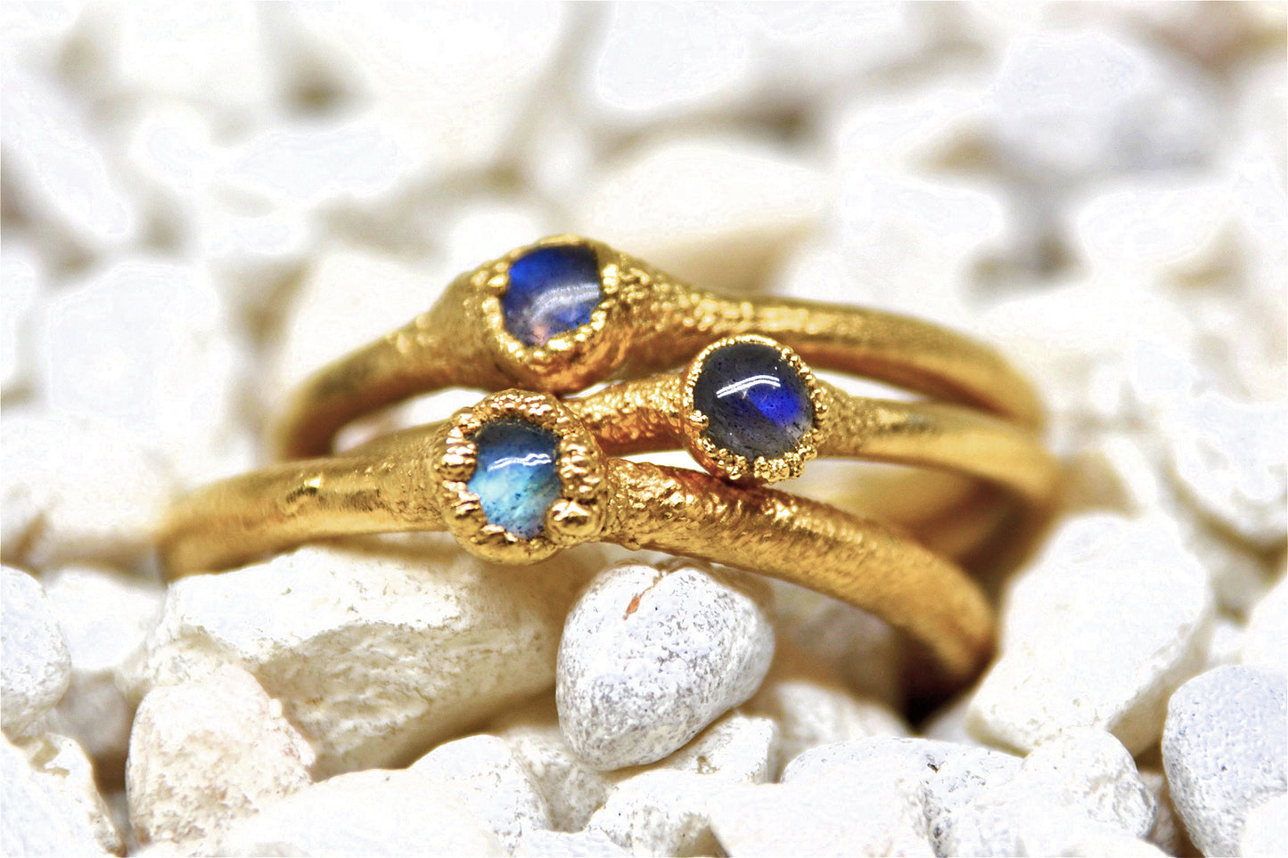 Gold Labradorite Flashy Ring