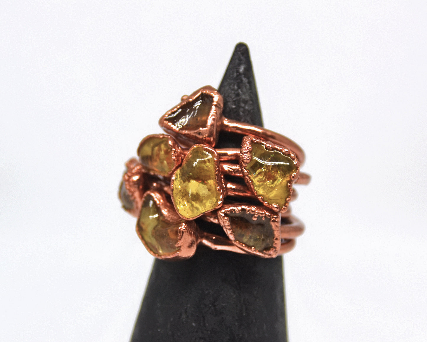 Copper Amber Ring