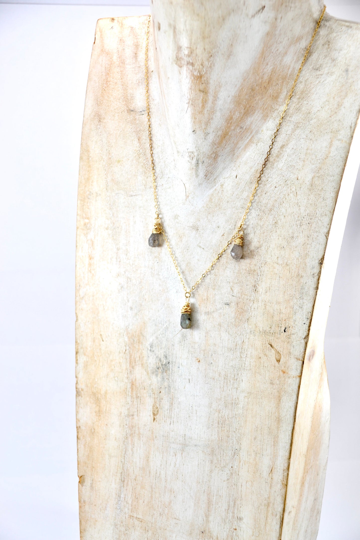 Faceted Labradorite Rain Drop Necklace | 14-K Gold Filled