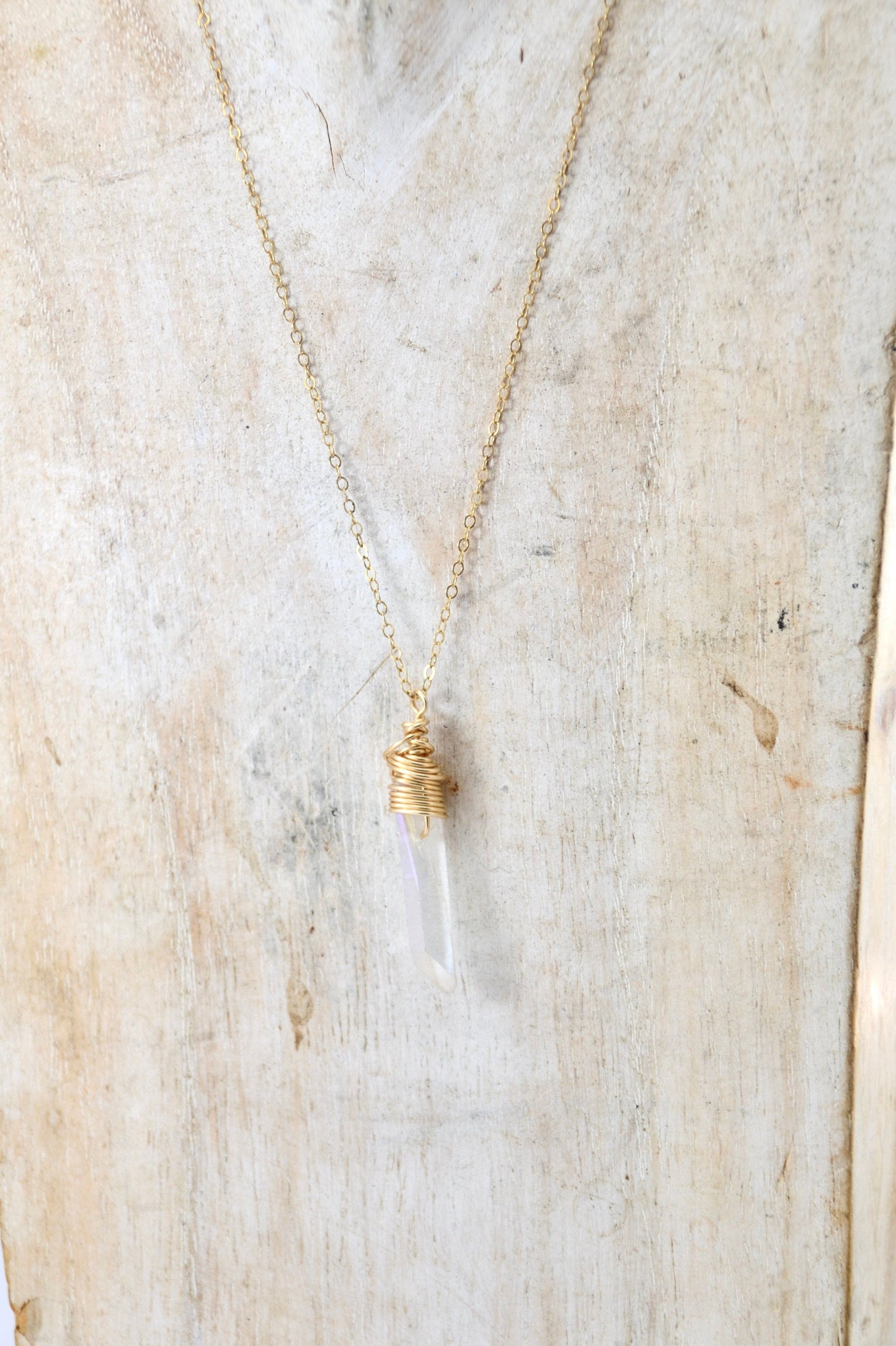 Angel Aura Quartz 14K Gold Filled Necklace