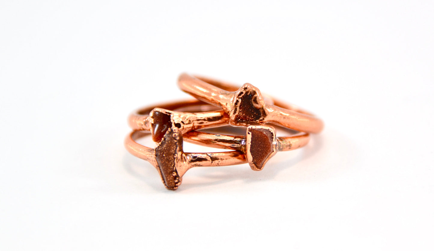 Copper GoldStone Ring