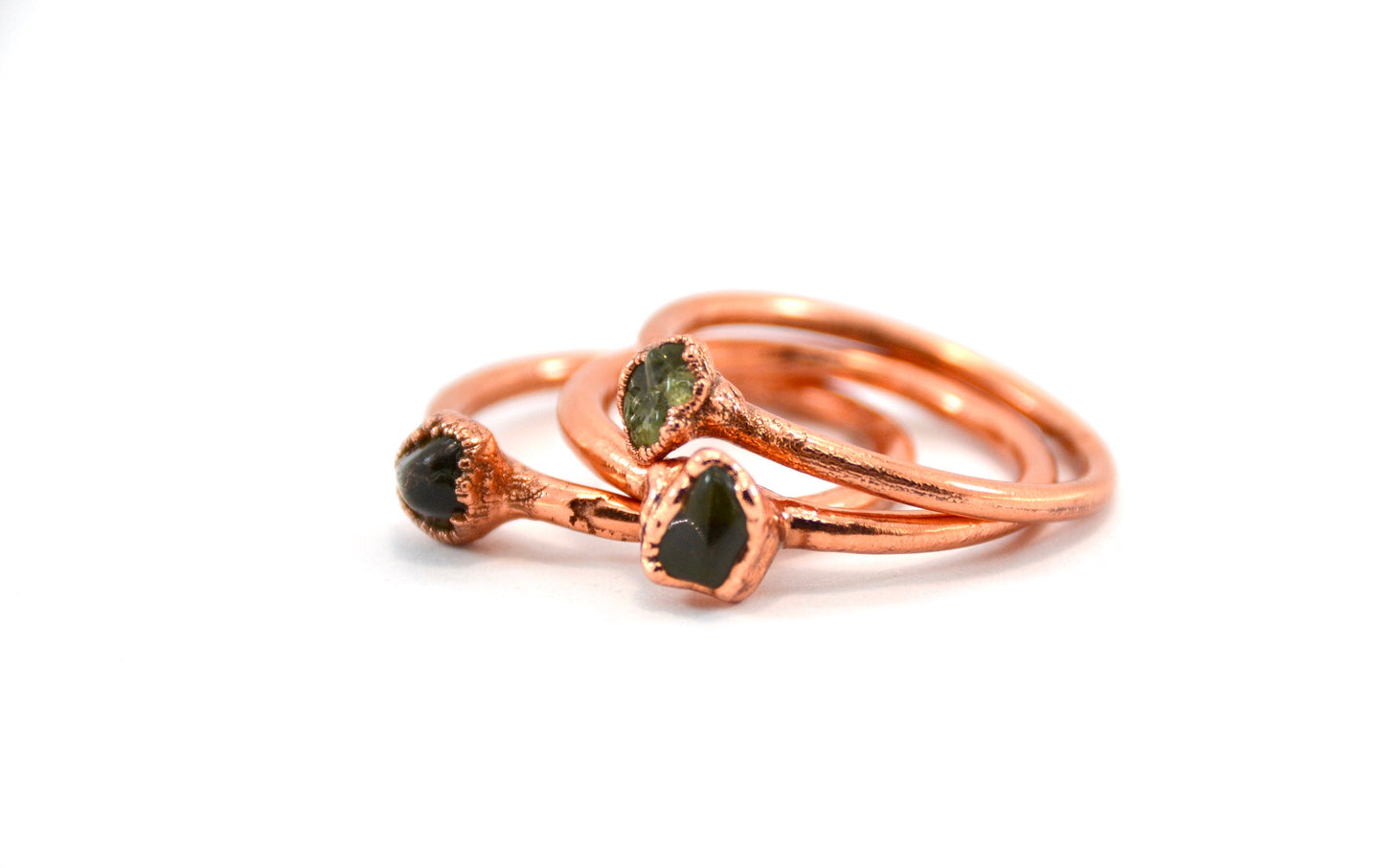 Copper Peridot Ring | August Birthstone Large Stone