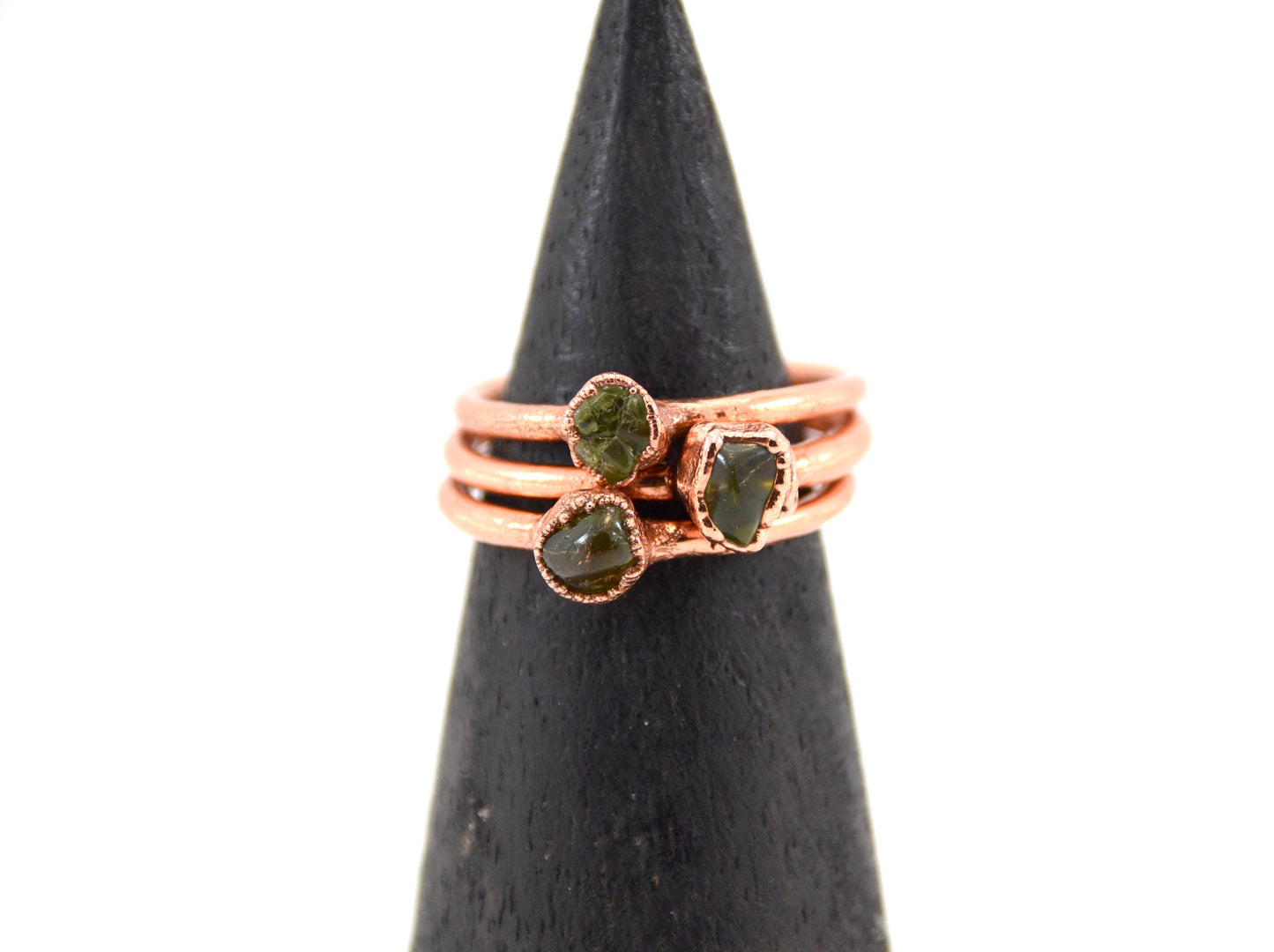 Copper Peridot Ring | August Birthstone Large Stone