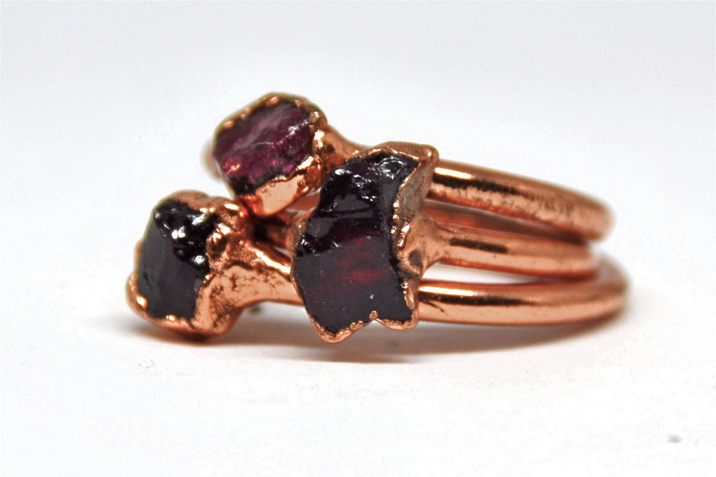 Raw Copper Garnet Ring| Raw Garnet Ring| Garnet Ring| January Ring|