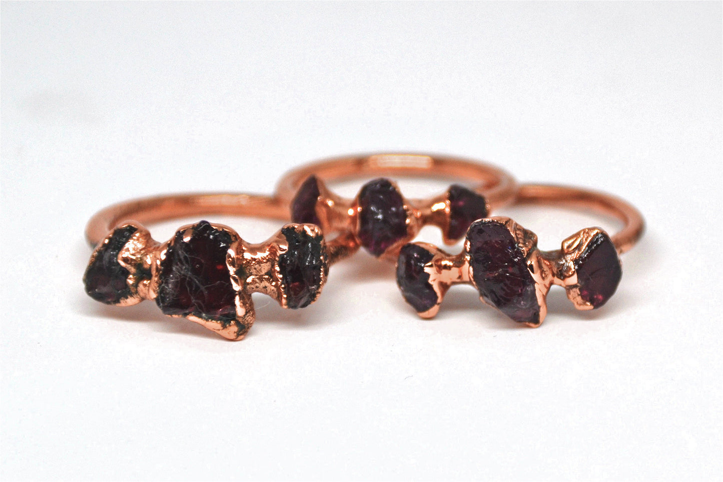 Multi-Stone Garnet Ring| Raw Garnet Ring January Birthstone Ring|