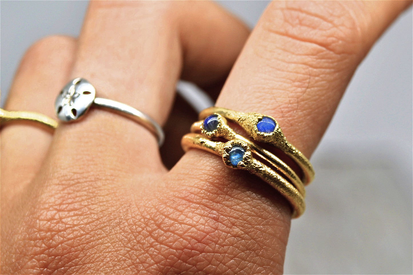 Gold Labradorite Flashy Ring
