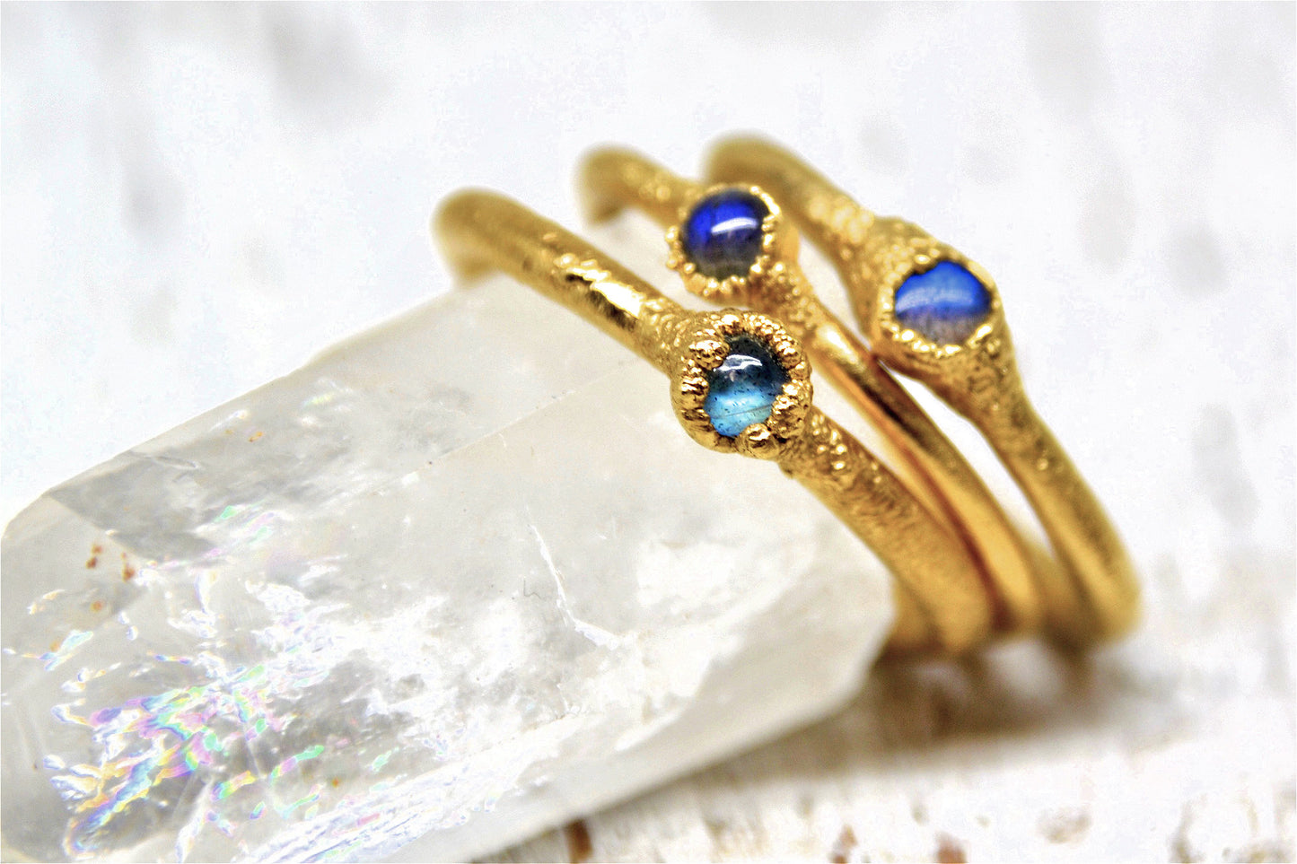 Gold Labradorite Flashy Ring