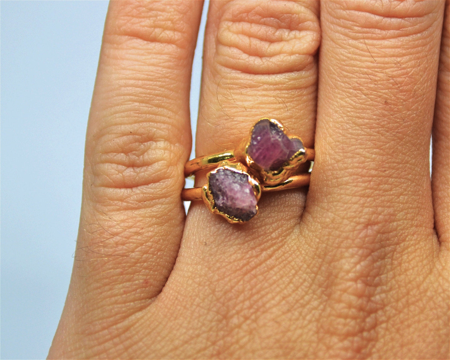 Gold Raw Pink Tourmaline Ring | Raw Tourmaline Jewelry | October Birthstone