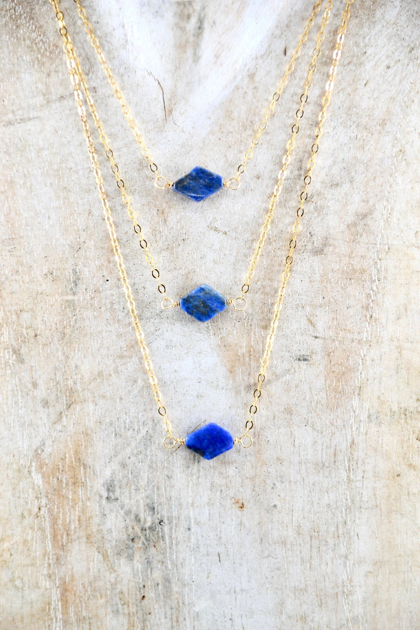 Gold Filled Lapis Lazuli Dainty Necklace | September Birthstone |