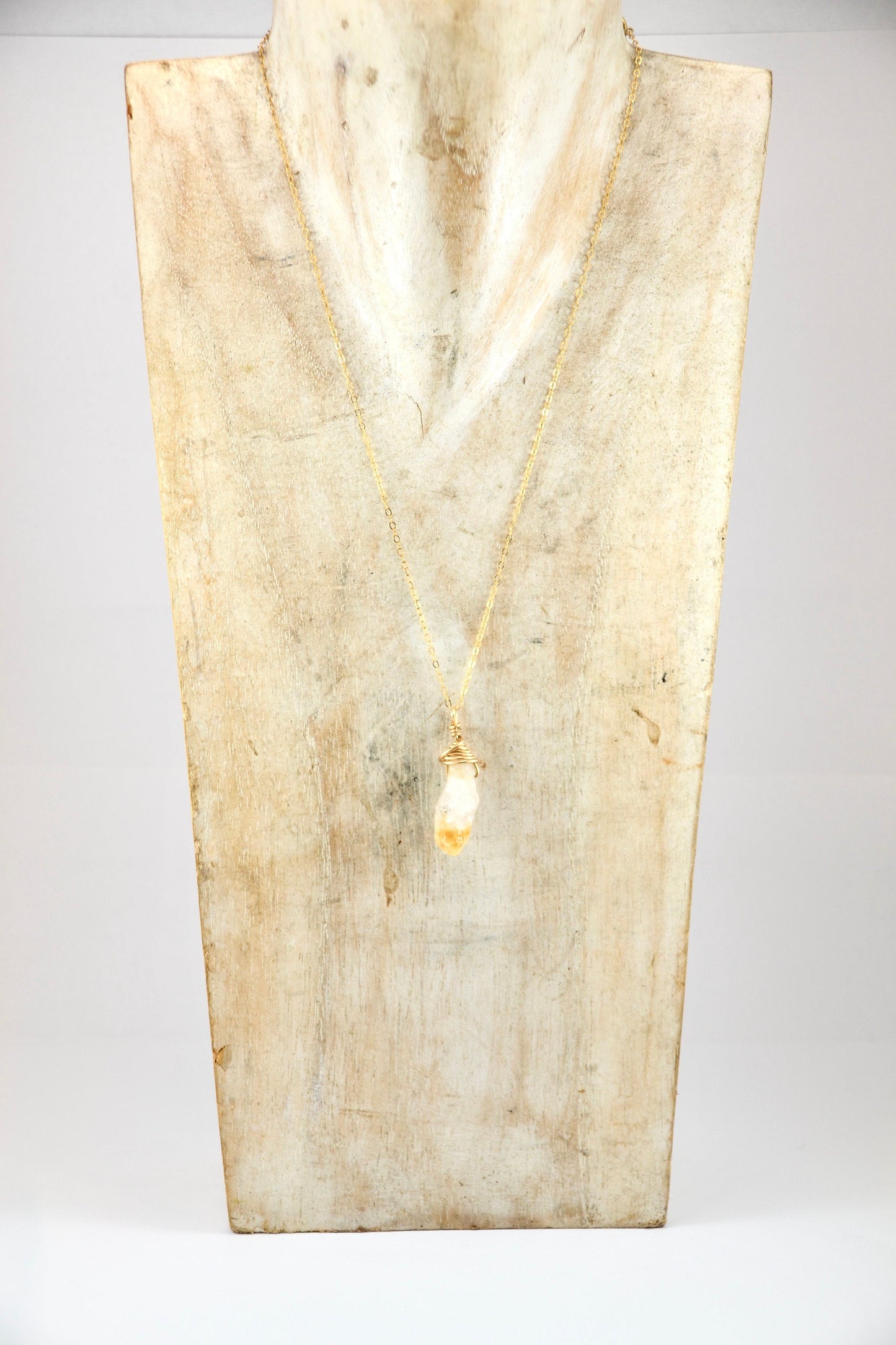 Raw Citrine 14K Gold Filled Necklace || November Birthstone