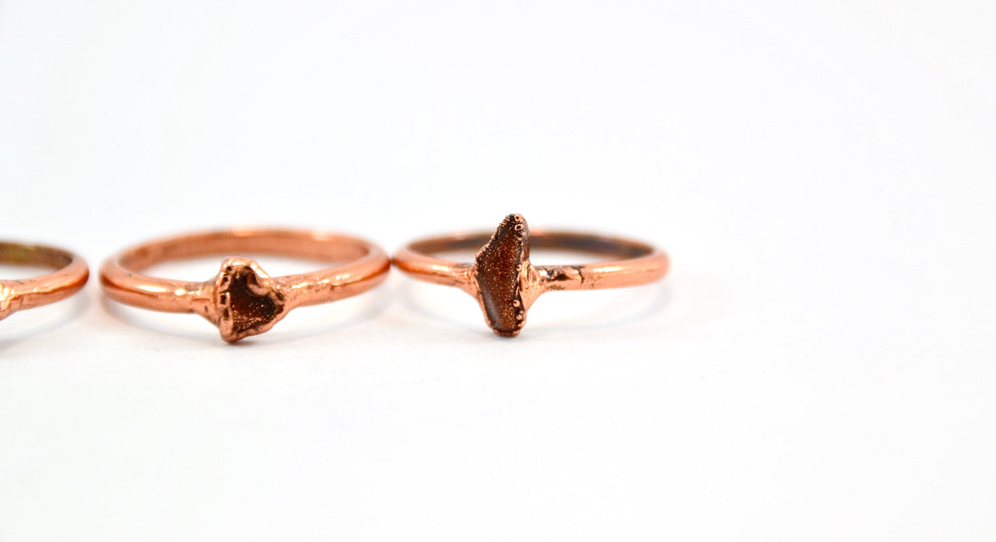 Copper GoldStone Ring