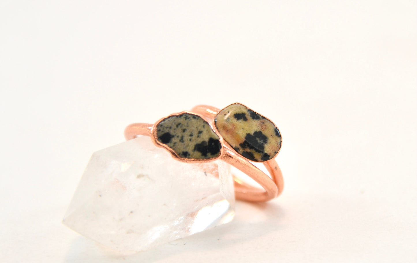 Dalmatian Jasper Stone Ring || Raw Stone Ring ||