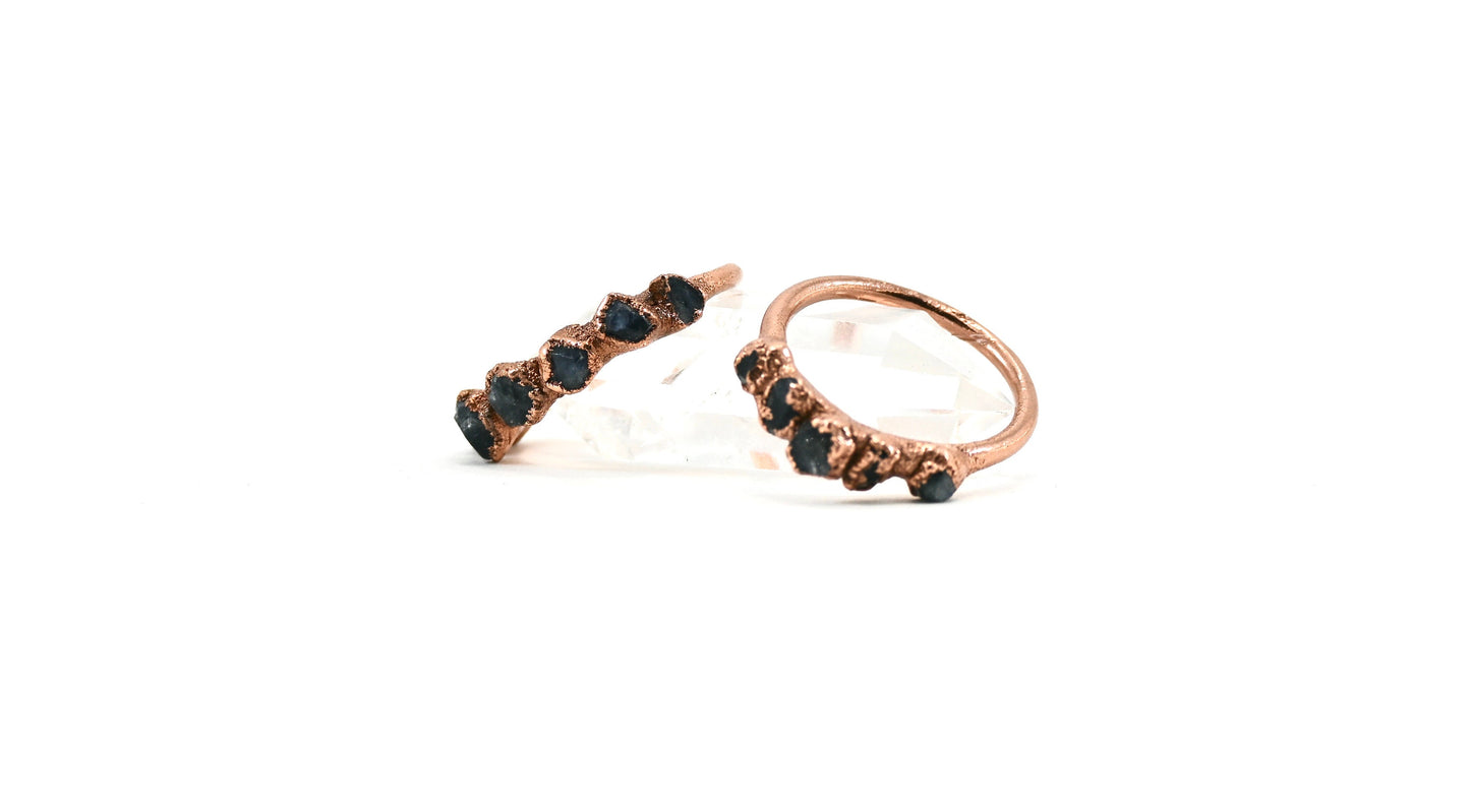 Raw Multi-Stone Sapphire Ring | September Birthstone |