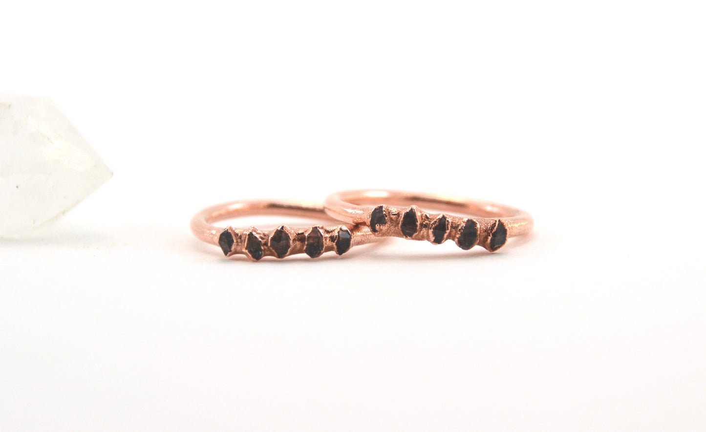 Raw Diamond Multi Stone Ring Band | Herkimer Diamond Ring |