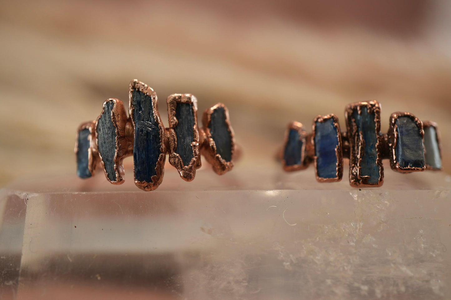 Multi-Stone Kyanite Ring | Kyanite Copper Ring | Copper Blue Kyanite Ring | Goddess Ring | Bohemian Stone Ring | Raw Stone Ring