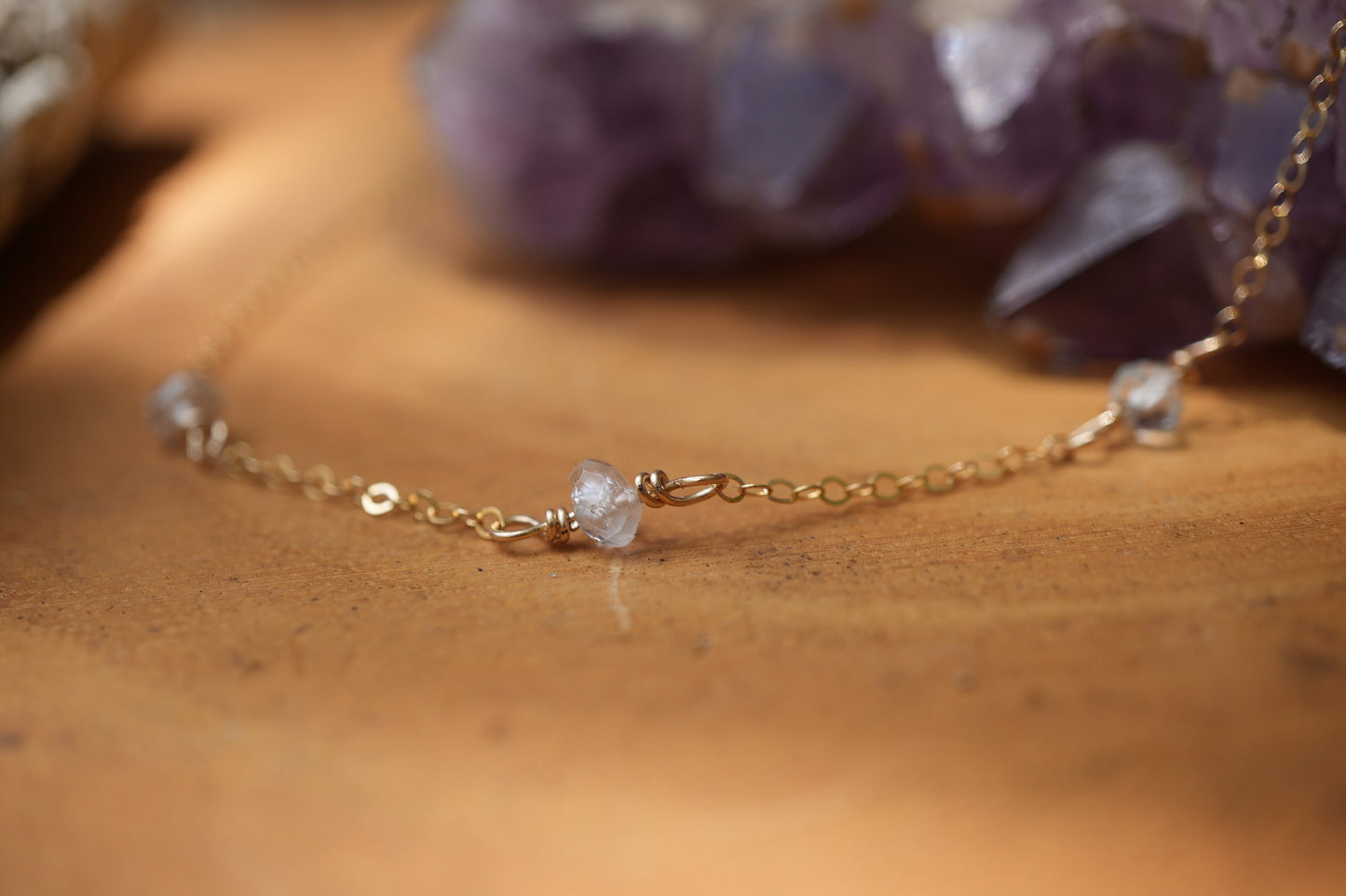 Blue Topaz Gold Filled Necklace || Collar Necklace || Dainty Everyday Necklace || Gemstone Necklace ||