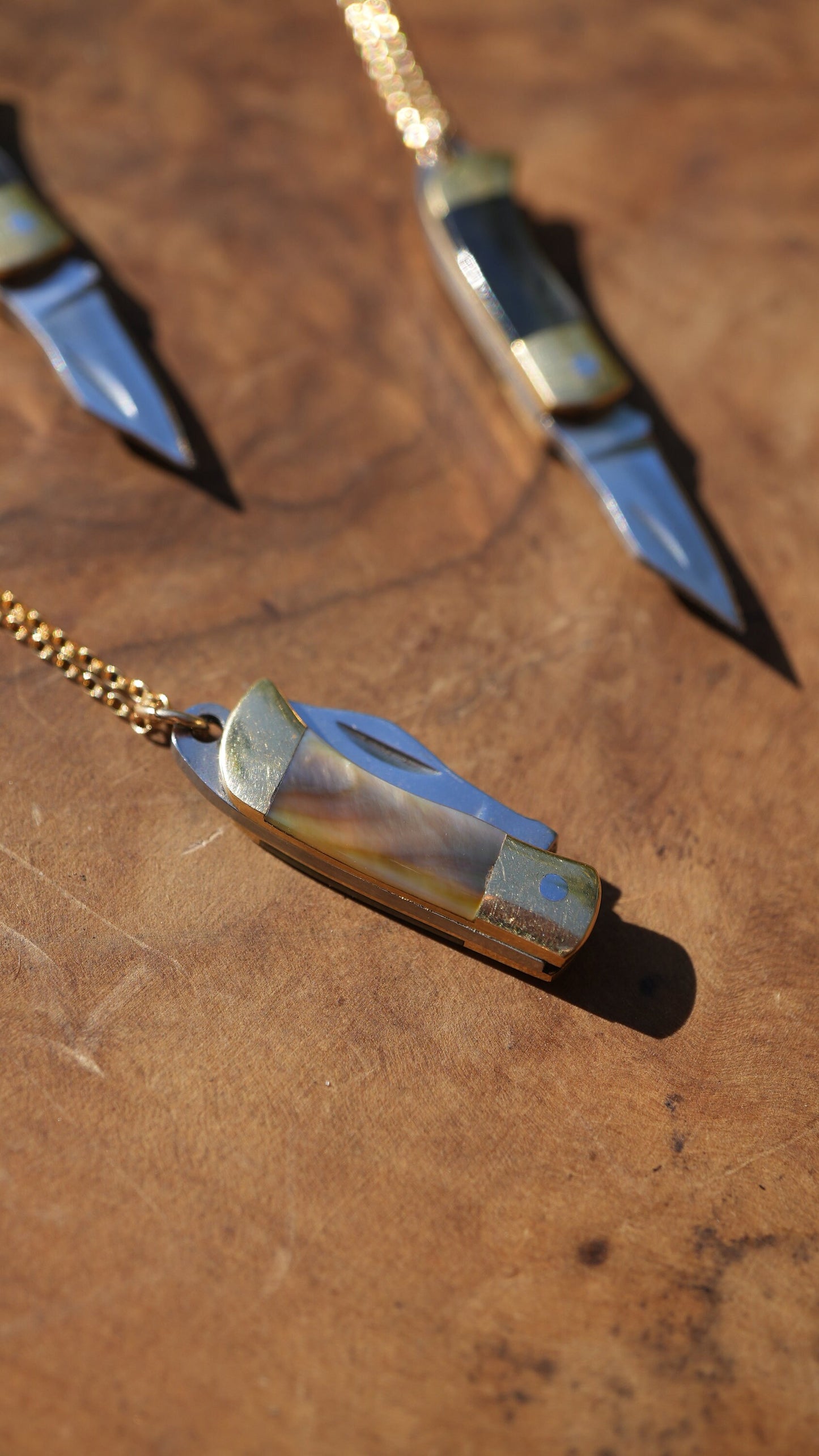 Shell Pocket Knife Necklace || Abalone Shell Pocket Knife Necklace || Blade Necklace || Brass Knife Necklace || Real Knife Necklace Unisex