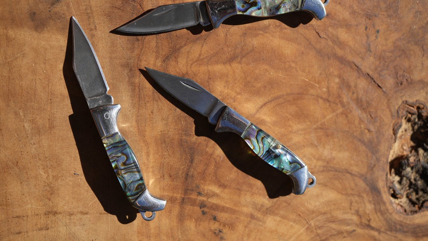 Abalone Shell Knife Necklace || Shell Pocket Knife Necklace || Blade Necklace || Stainless Steel Knife Necklace || Real Knife Necklace