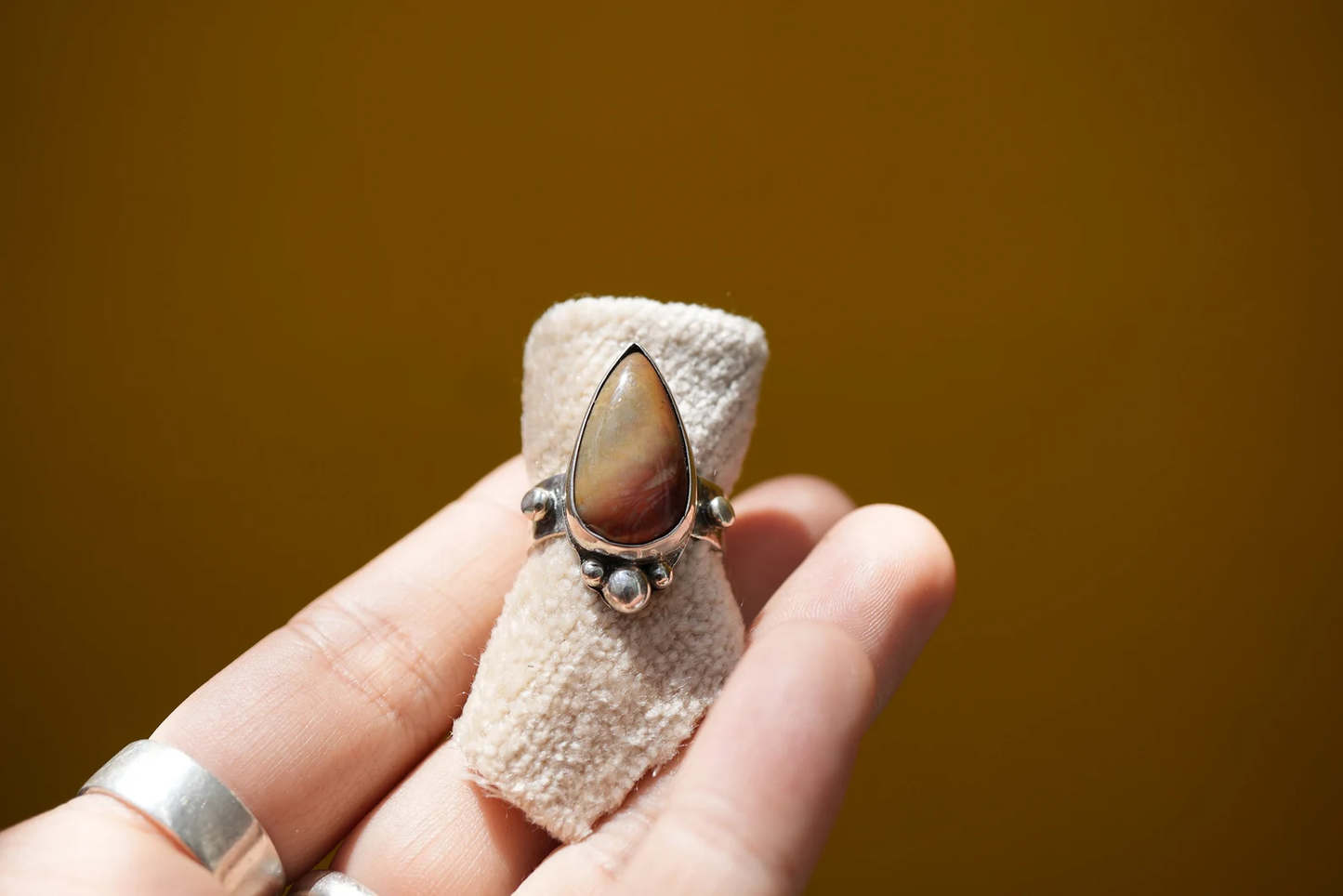 Jasper Stone Sterling Silver Ring | Silver Jasper Neutral Color Stone || Statement Ring || 925 Silver Ring