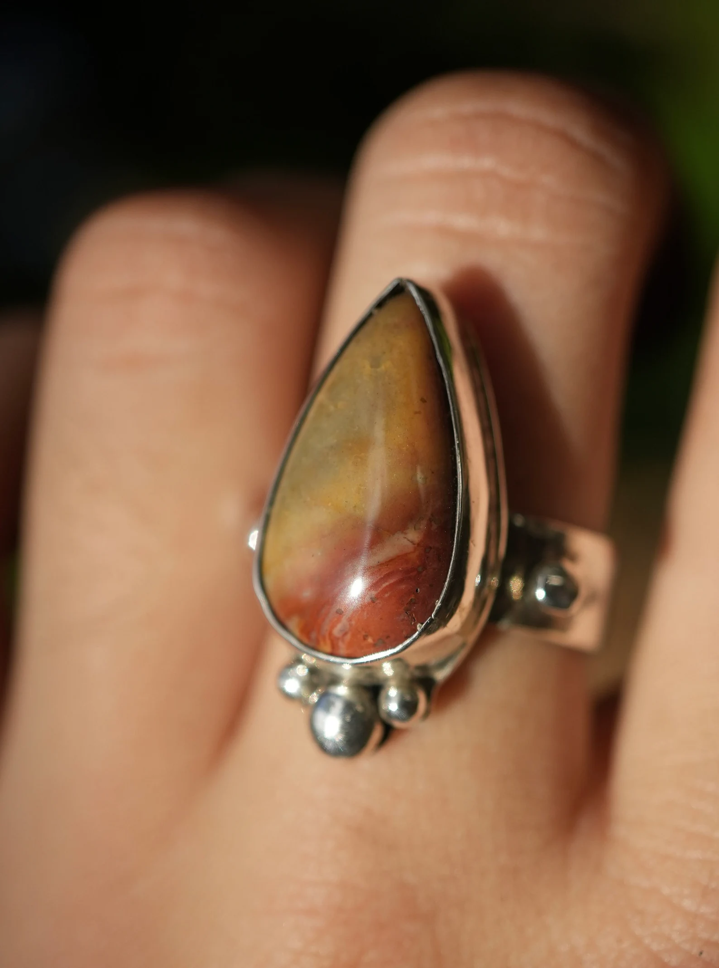 Jasper Stone Sterling Silver Ring | Silver Jasper Neutral Color Stone || Statement Ring || 925 Silver Ring