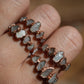 Multi - Stone Raw Aquamarine Ring || Copper Aquamarine Ring || Rough March Ring || March Birthstone Ring || Electroformed Ring