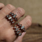 Multi - Stone Raw Aquamarine Ring || Copper Aquamarine Ring || Rough March Ring || March Birthstone Ring || Electroformed Ring