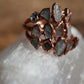 Multi - Stone Raw Aquamarine Ring || Copper Aquamarine Ring || Rough March Ring || March Birthstone Ring || Electroformed Ring