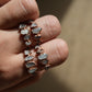 Multi - Stone Raw Aquamarine Ring || Copper Aquamarine Ring || Rough March Ring || March Birthstone Ring || Electroformed Ring