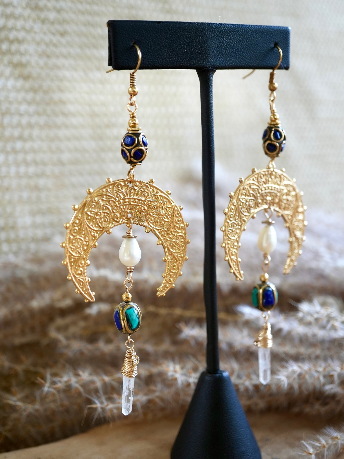 Custom Crescent Earrings for Sarah + Matching Necklace.