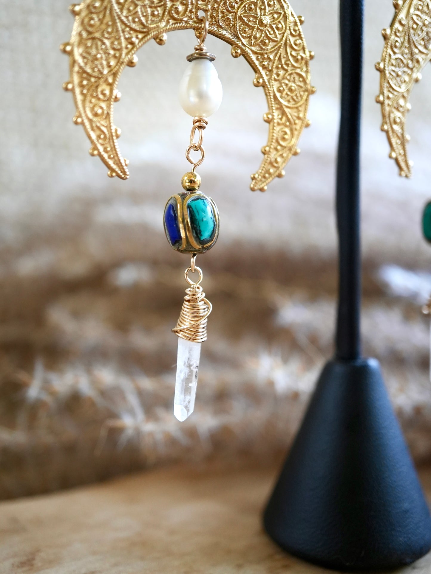 Custom Crescent Earrings for Sarah + Matching Necklace.