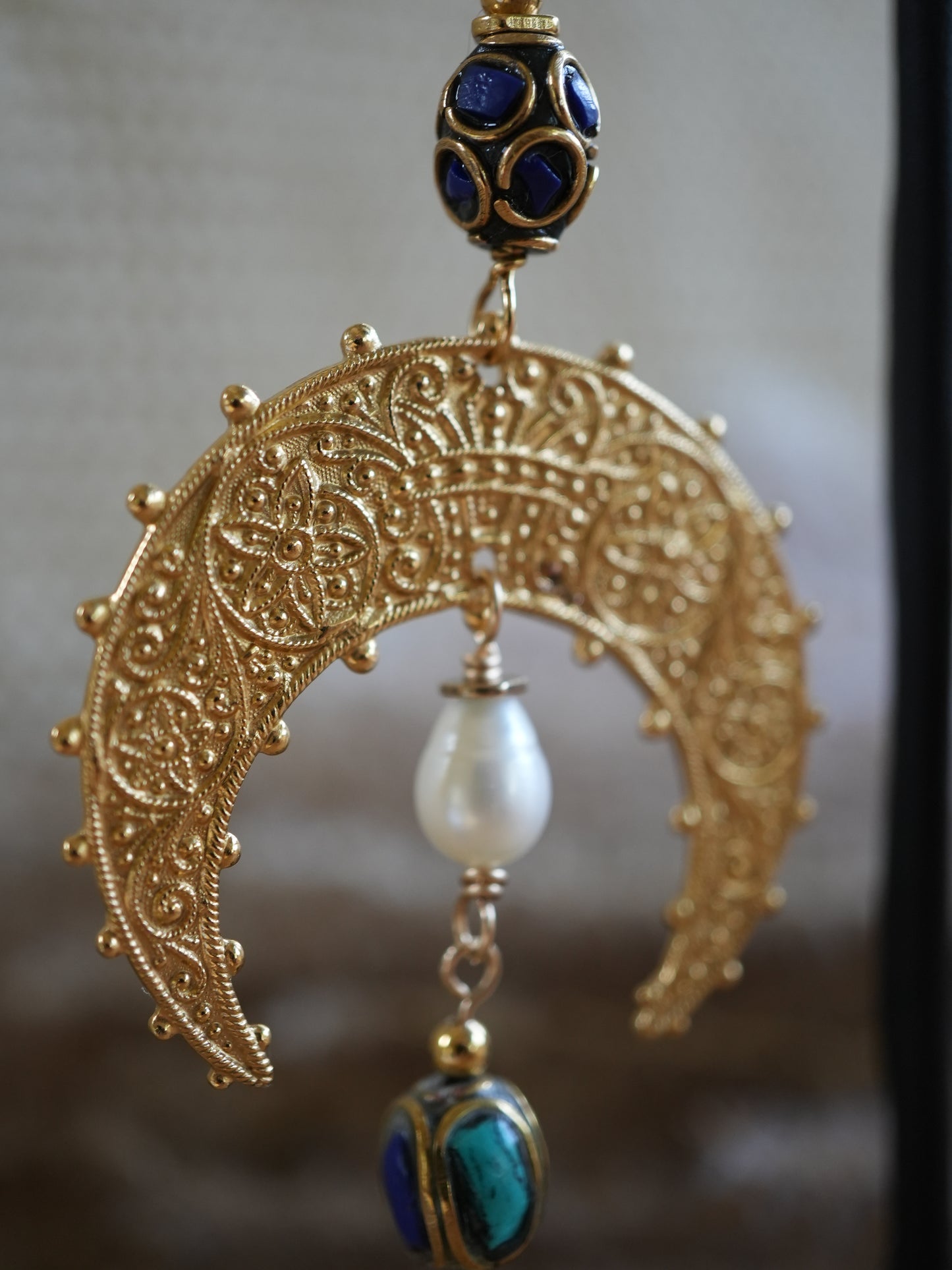 Custom Crescent Earrings for Sarah + Matching Necklace.
