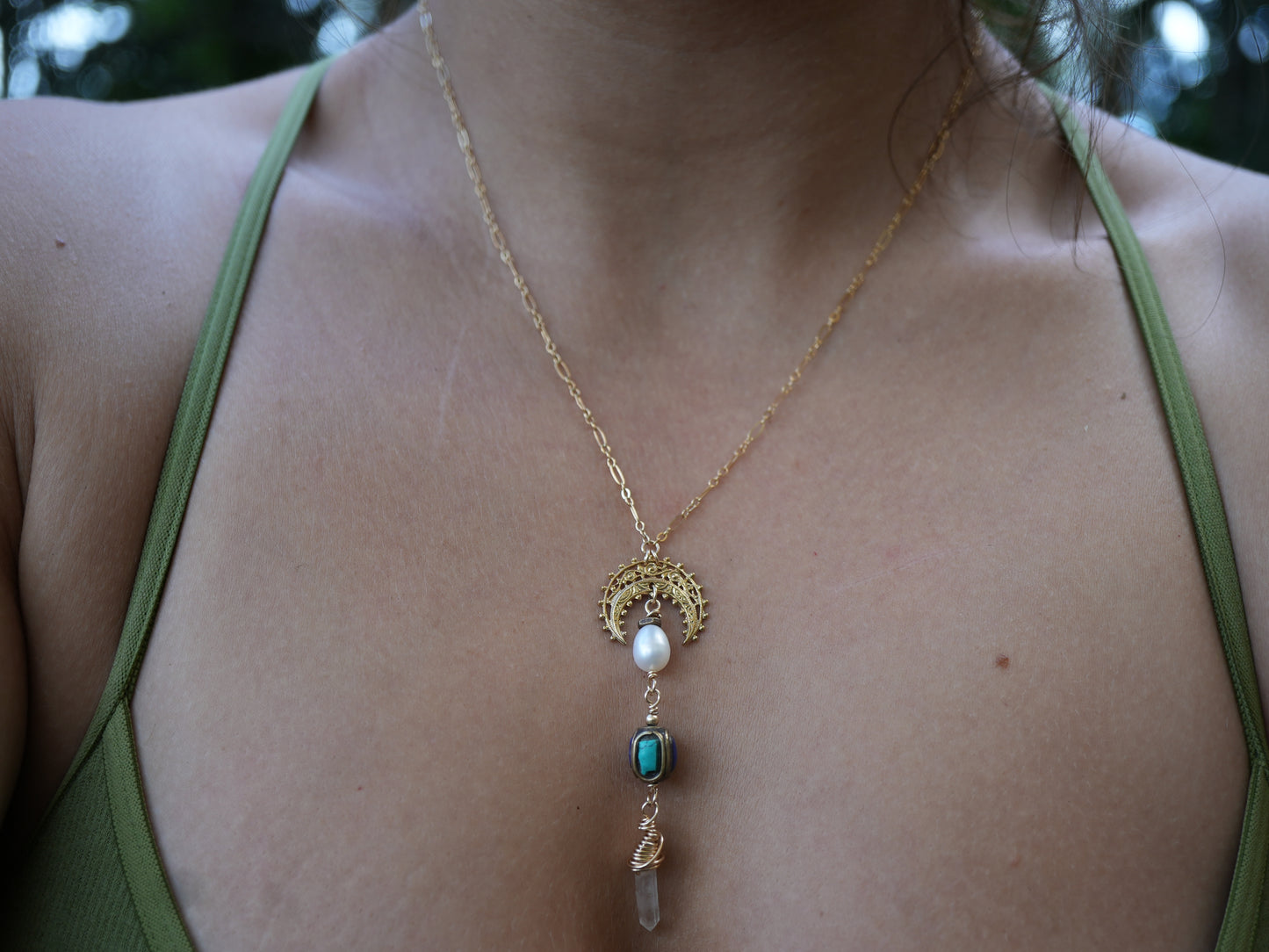 Custom Crescent Earrings for Sarah + Matching Necklace.