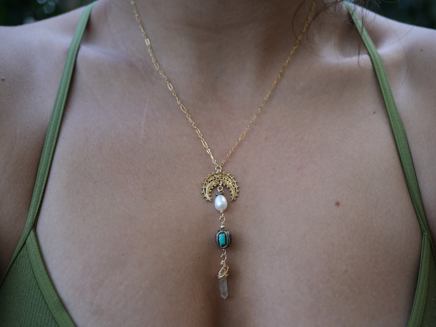 Custom Crescent Earrings for Sarah + Matching Necklace.